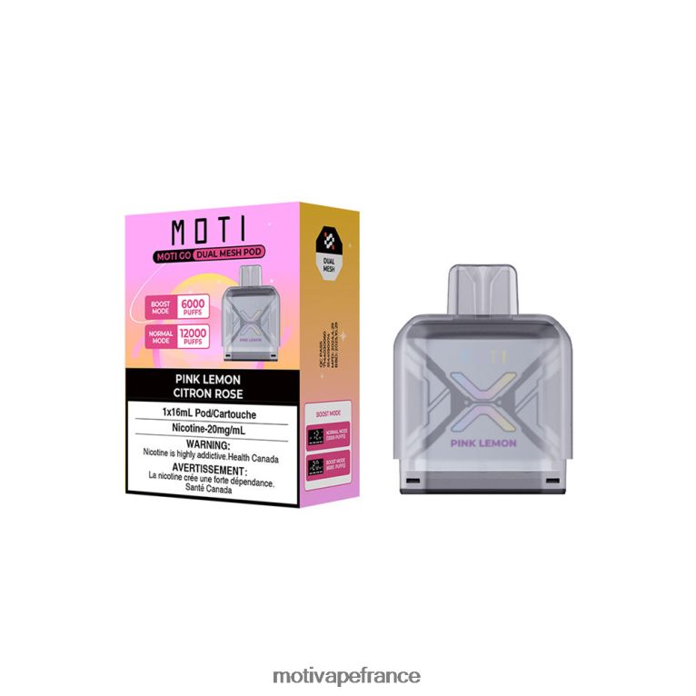 MOTI Go Pro dosette jetable HVDB4P87 citron rose - MOTI Vape For Sale