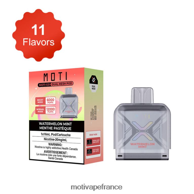 MOTI Go Pro dosette jetable HVDB4P89 menthe pastèque - MOTI Vape Paris