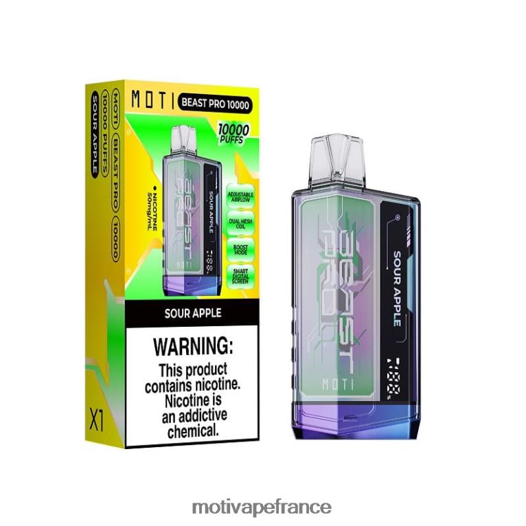 MOTI Beast Pro vape jetable (5%, 10000 bouffées) HVDB4P39 gomme à la pêche et aux myrtilles - MOTI Vape Paris