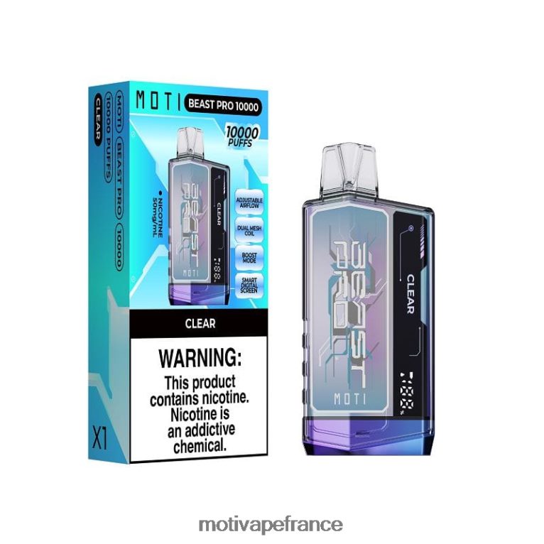 MOTI Beast Pro vape jetable (5%, 10000 bouffées) HVDB4P41 clair - MOTI Vape Pop