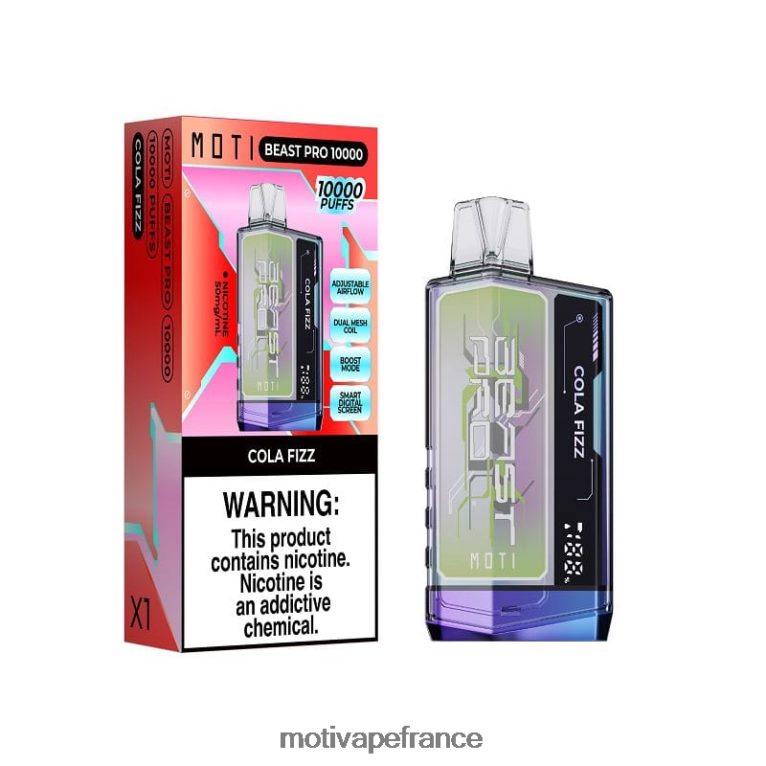 MOTI Beast Pro vape jetable (5%, 10000 bouffées) HVDB4P42 cola pétillant - MOTI Vape Price