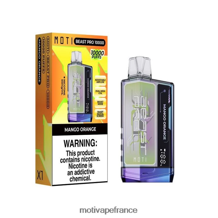 MOTI Beast Pro vape jetable (5%, 10000 bouffées) HVDB4P47 mangue orange - MOTI Vape For Sale