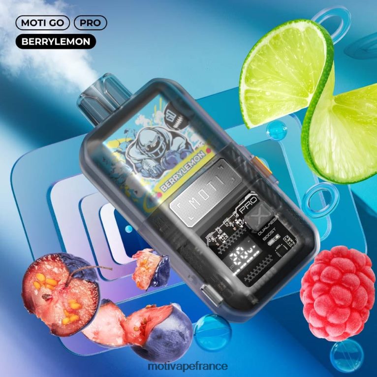 MOTI Go Pro vape jetable (5%, 12000 bouffées) HVDB4P11 baiecitron - MOTI Vape Pop