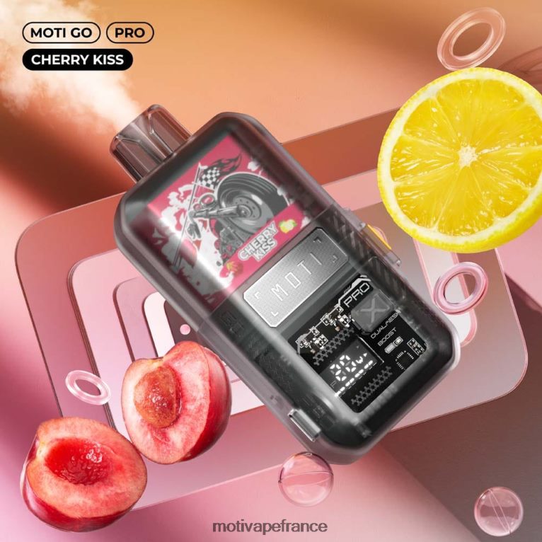 MOTI Go Pro vape jetable (5%, 12000 bouffées) HVDB4P15 baiser de cerise - MOTI Vape Near Me