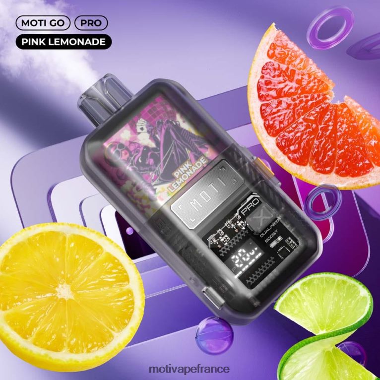 MOTI Go Pro vape jetable (5%, 12000 bouffées) HVDB4P18 limonade rose - MOTI Vape Amazon