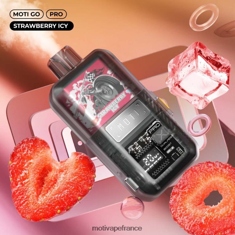 MOTI Go Pro vape jetable (5%, 12000 bouffées) HVDB4P22 fraise glacée - MOTI Vape Price