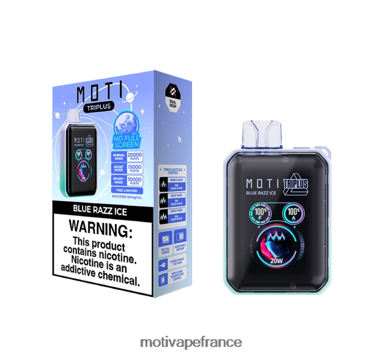 MOTI Triplus Vape jetable 20k (5%, 20000 bouffées) HVDB4P10 glace à la pastèque - MOTI Vape France